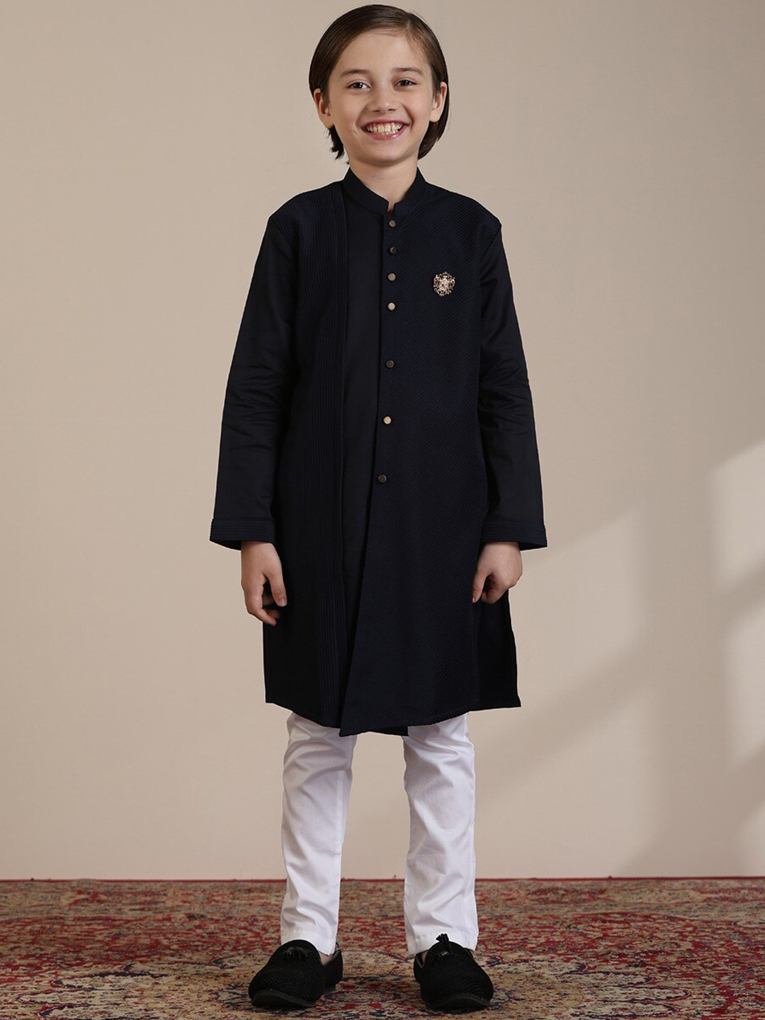 

Manyavar Boys Regular Kurta with Trousers, Blue