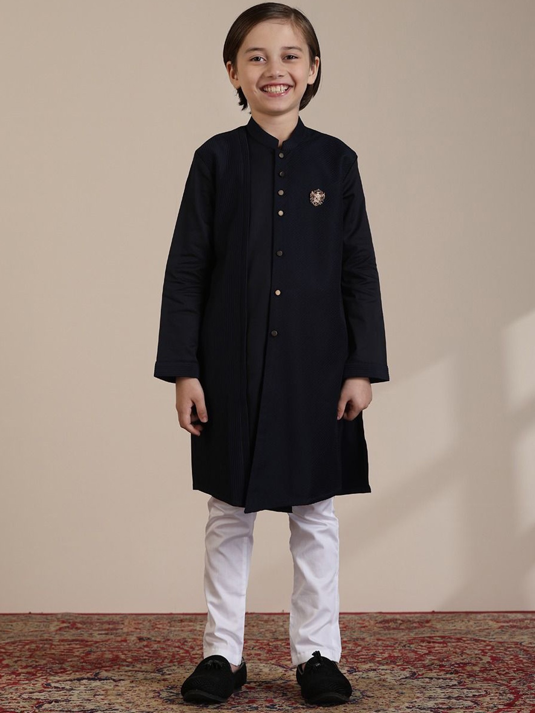 

Manyavar Boys Regular Kurta with Trousers, Blue