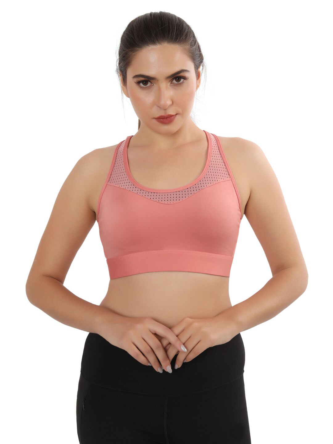 

Bella Voste women Full Coverage non wired Lightly Padded workout bra, Pink
