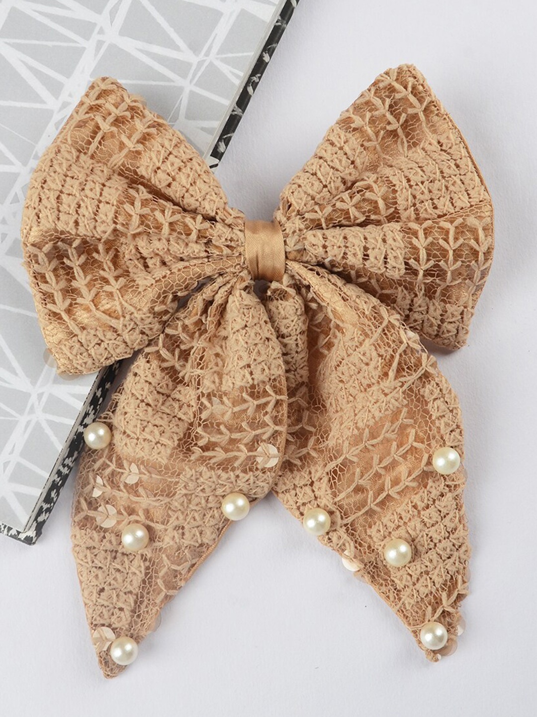 

Radhu & Kabby Women Set Of 2 Beaded Alligator Hair Clips, Beige