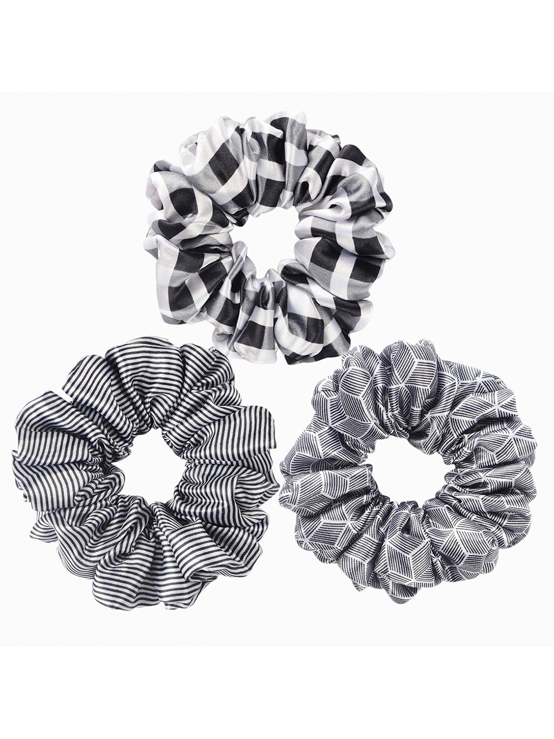 

Radhu & Kabby Women Set of 3 Scrunchies, Black