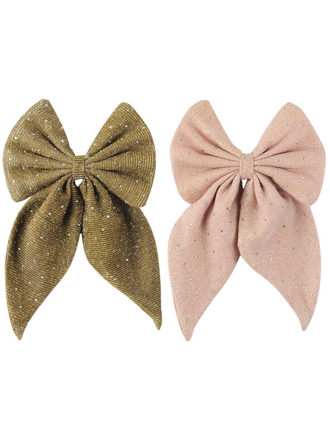 

Radhu & Kabby Women Set Of 2 Embellished Alligator Hair Clip, Olive
