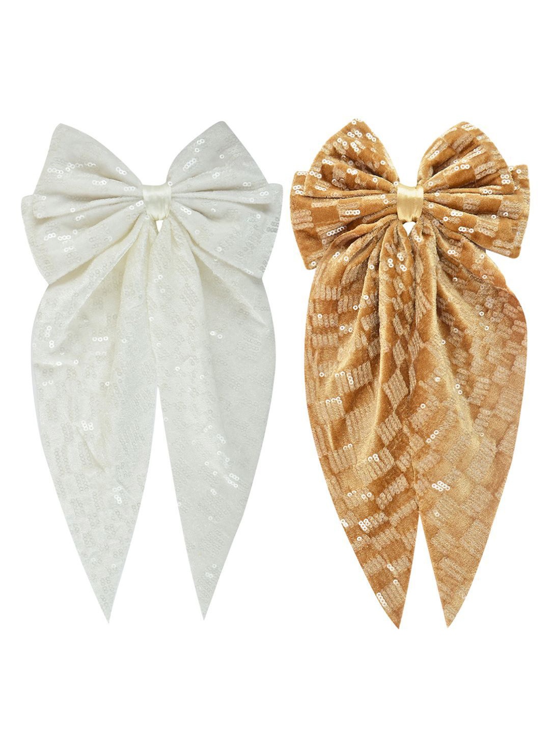 

Radhu & Kabby Women Set Of 2 Hair Bow Alligator Hair Clip, White