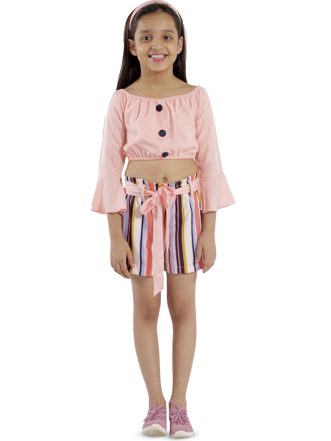 

Kids Cave Girls Top with Shorts, Pink