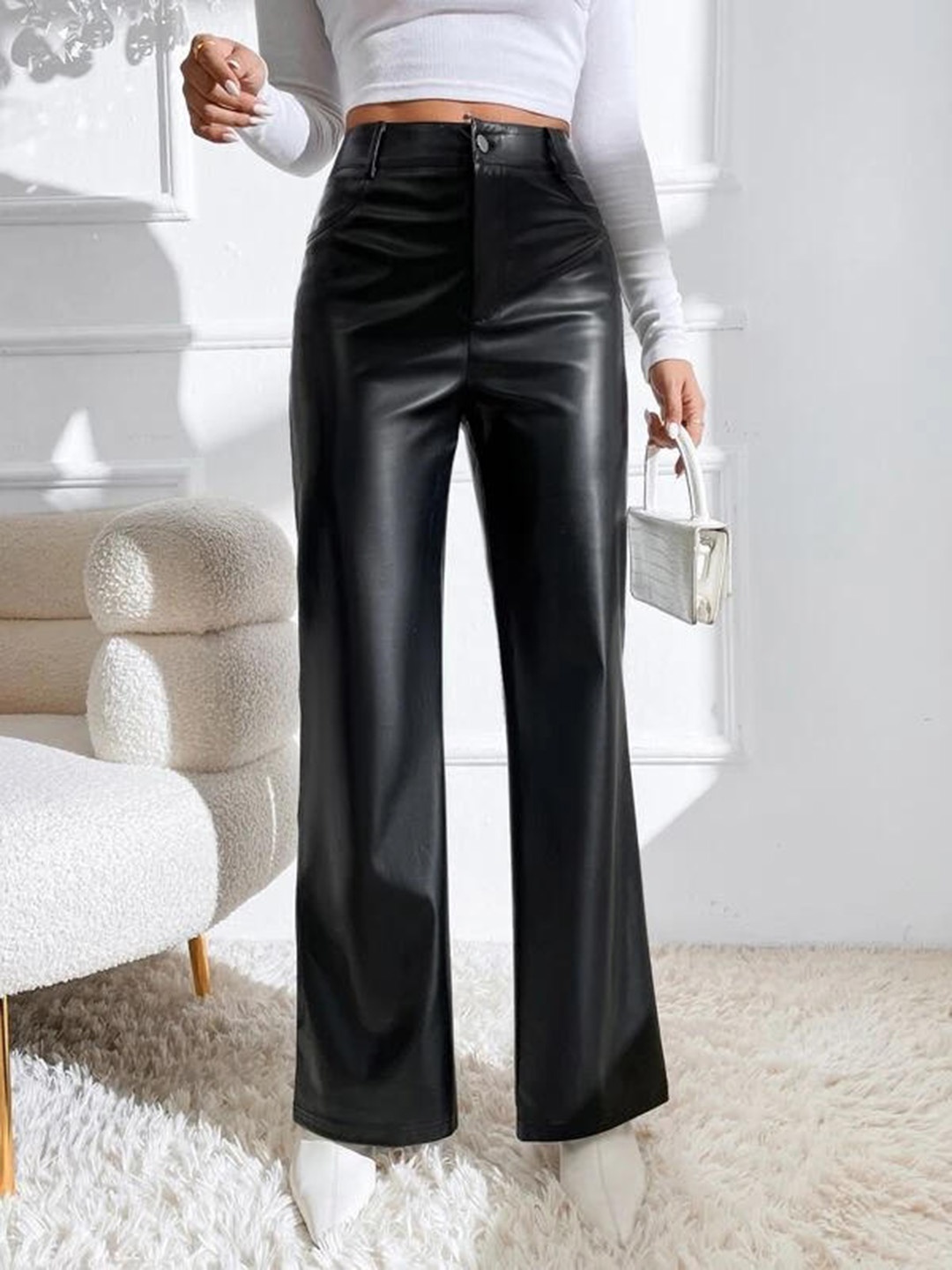 

TANDUL Women Smart Trousers, Black
