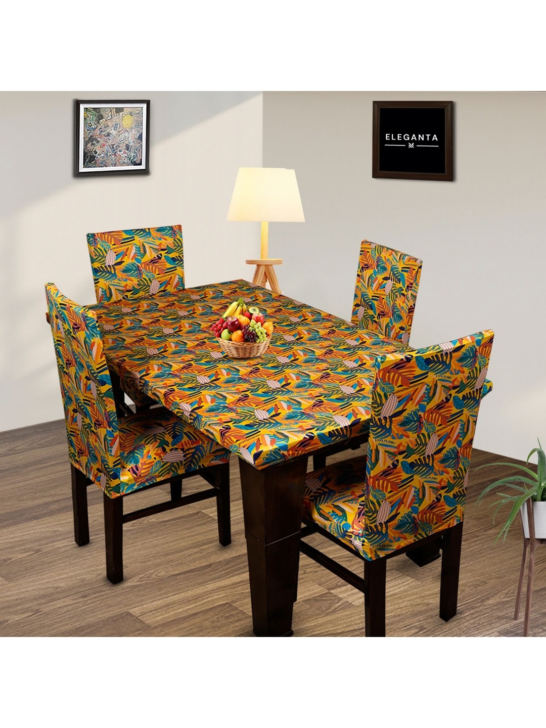 

Eleganta Yellow Floral Anti-Slip 6-Seater Table Cover