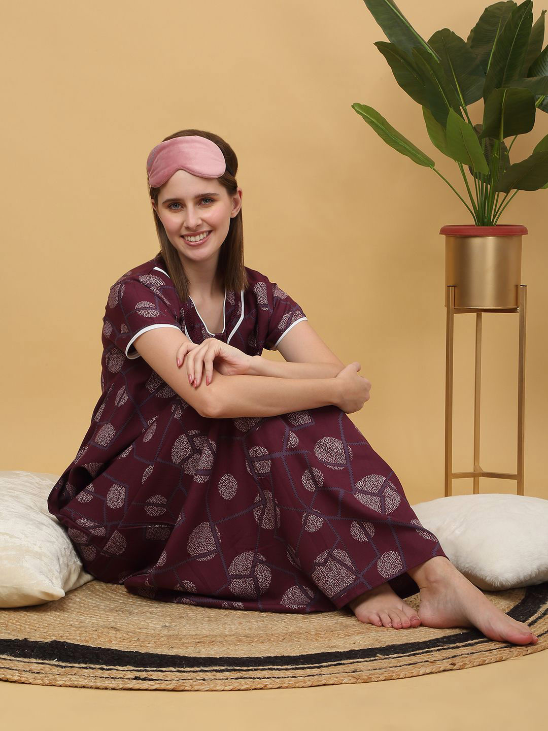 

Sweet Dreams Printed Maxi Nightdress, Purple