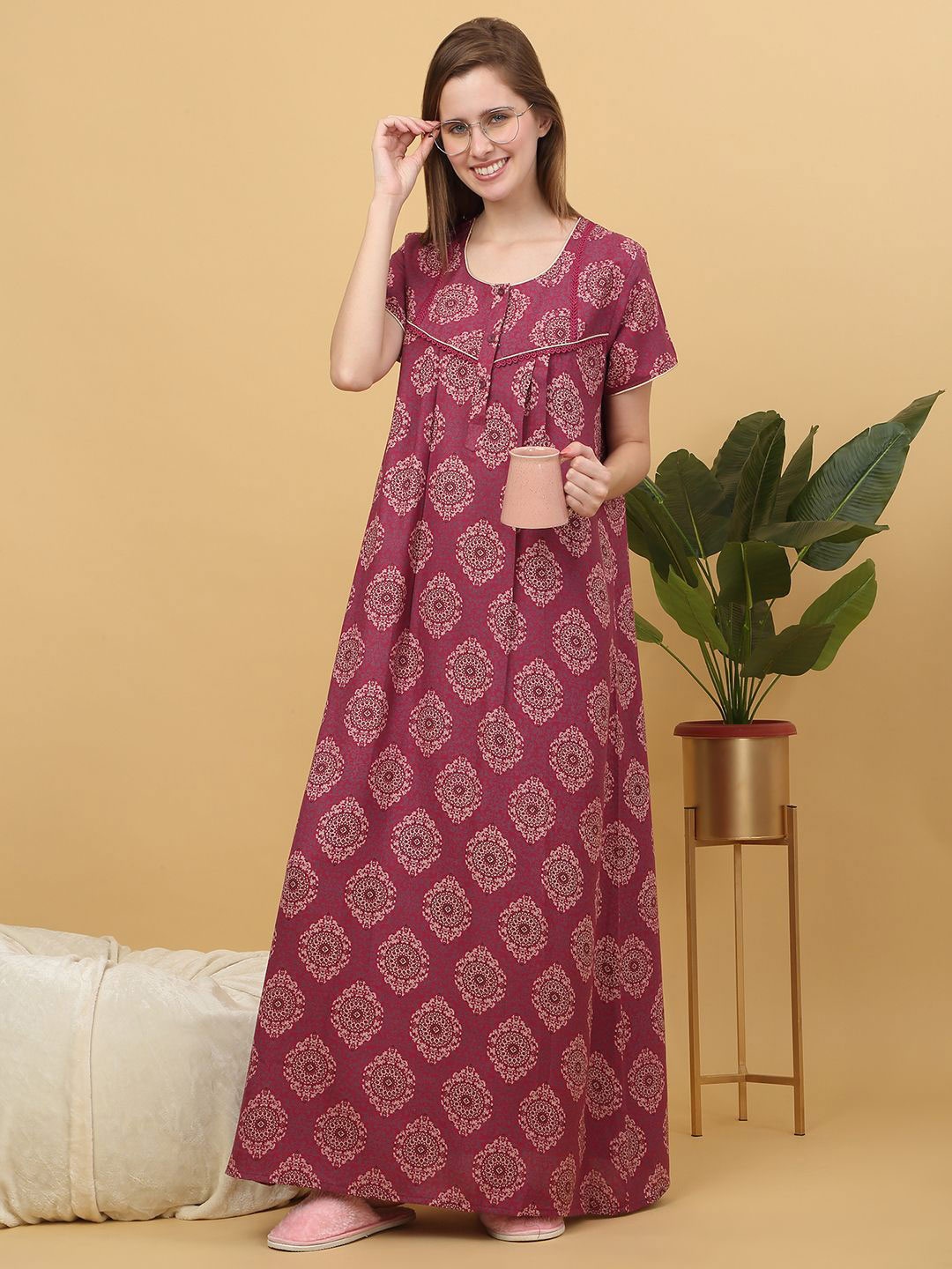 

Sweet Dreams Printed Maxi Nightdress, Rose