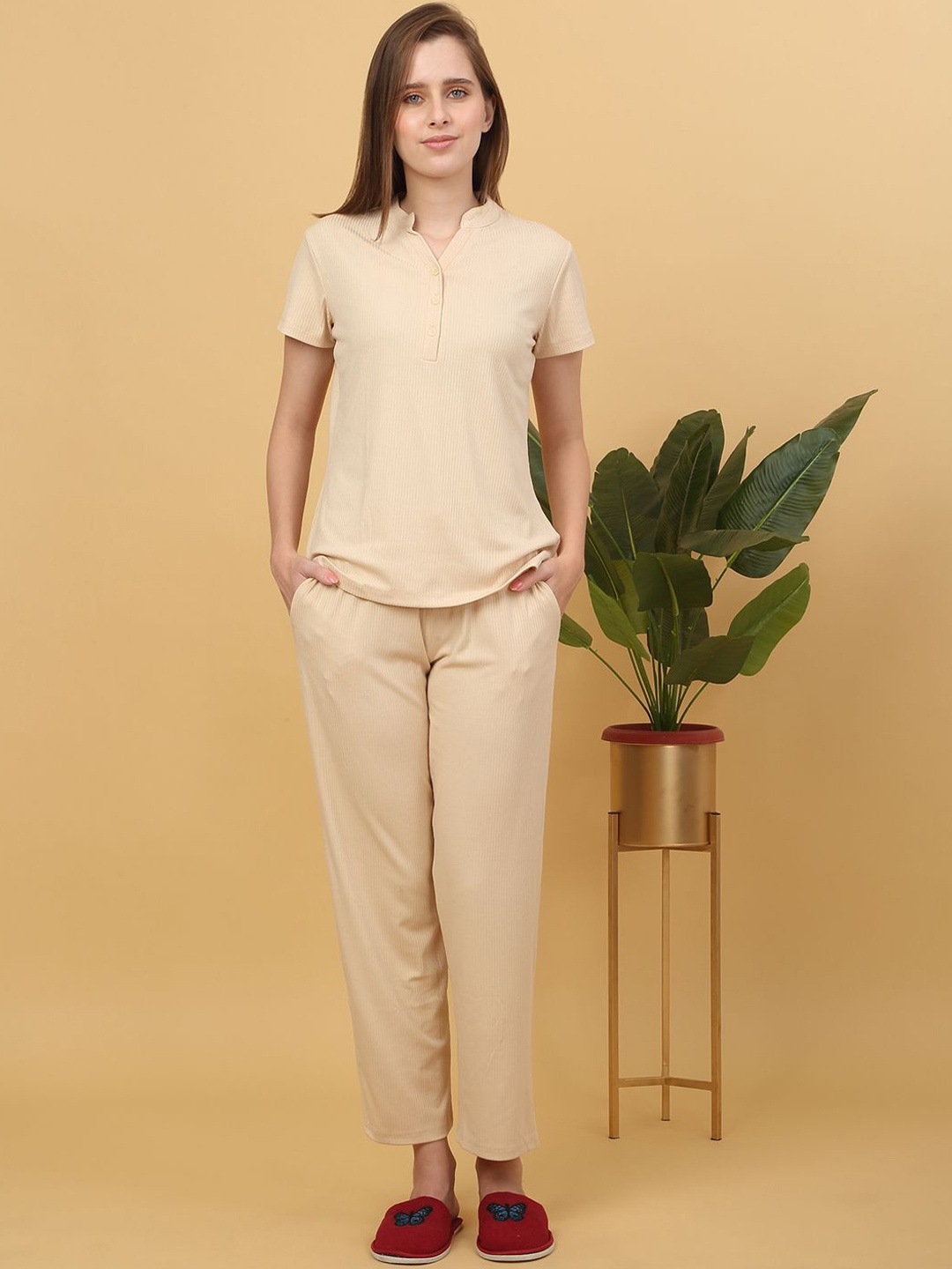 

Sweet Dreams Women viscose Rayon Night suit, Yellow