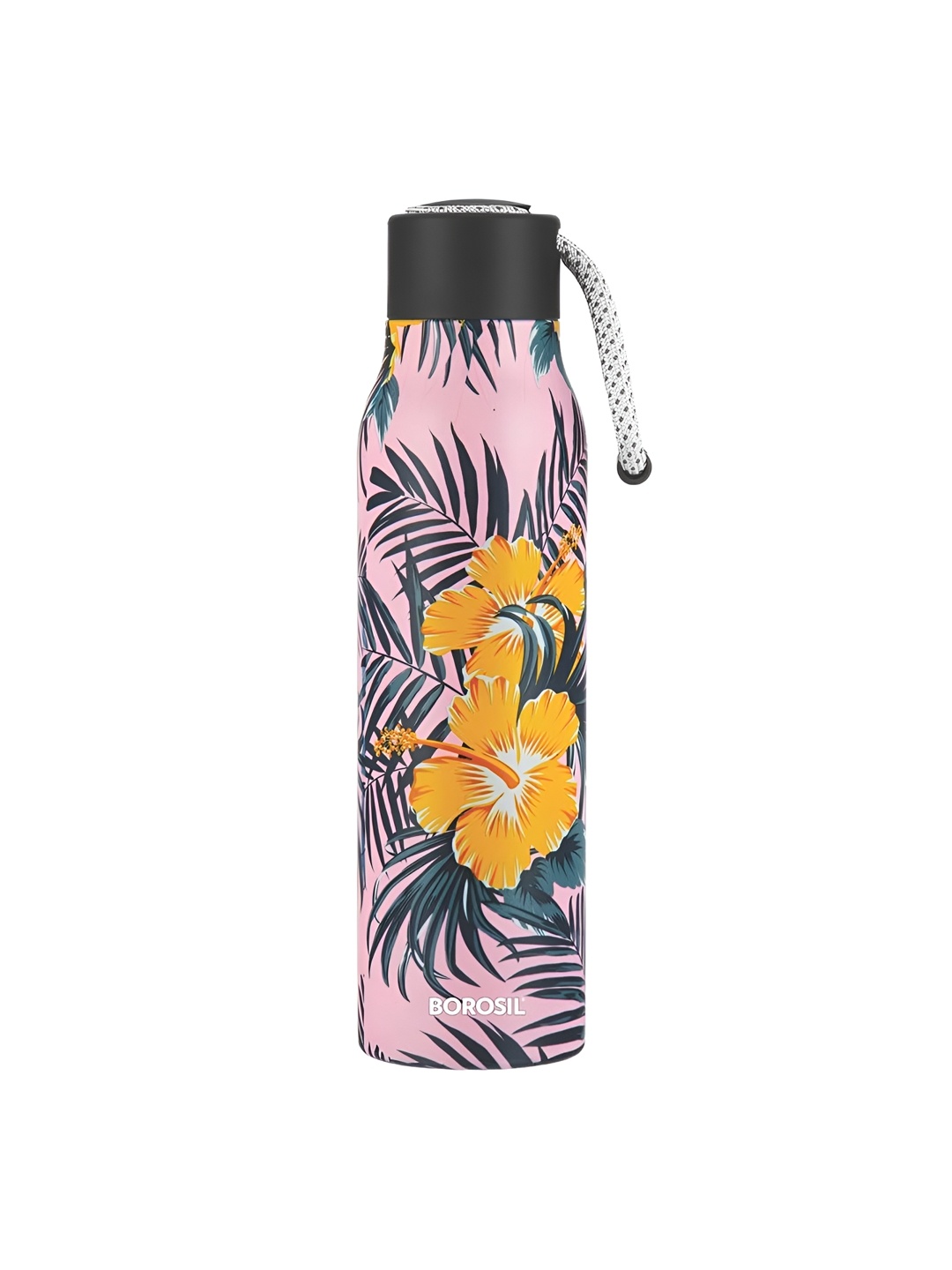 

BOROSIL Aquasoul Tropical Vacuum Insulated 12hrs Hot & Cold Flask Water Bottle 600ml, Pink