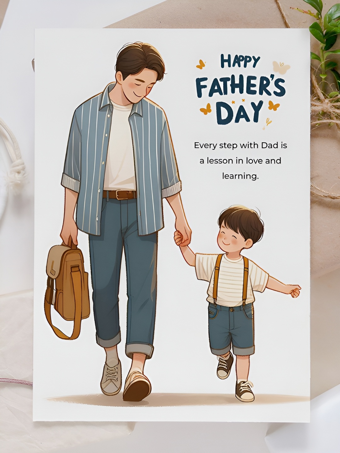 

DecorTwist White Father's Day Greeting Card