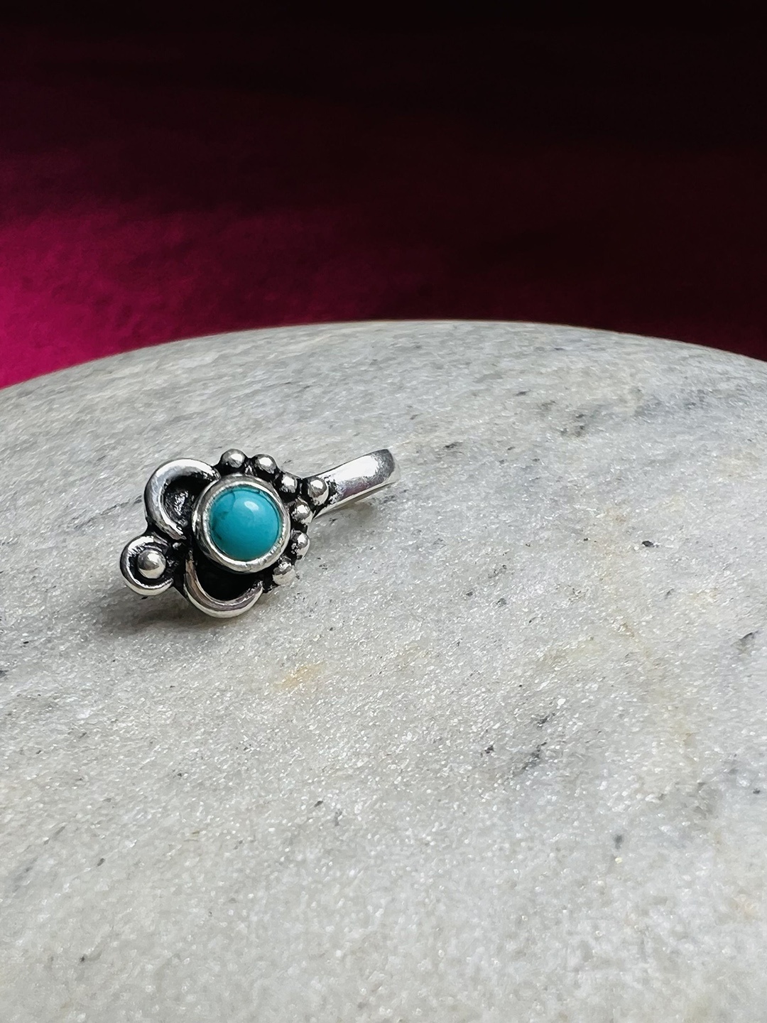 

Arte Jewels 92.5 Sterling Silver Stone-Studded Nosepin