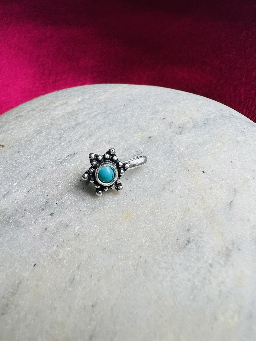 

Arte Jewels 92.5 Sterling Silver Stone-Studded Nosepin