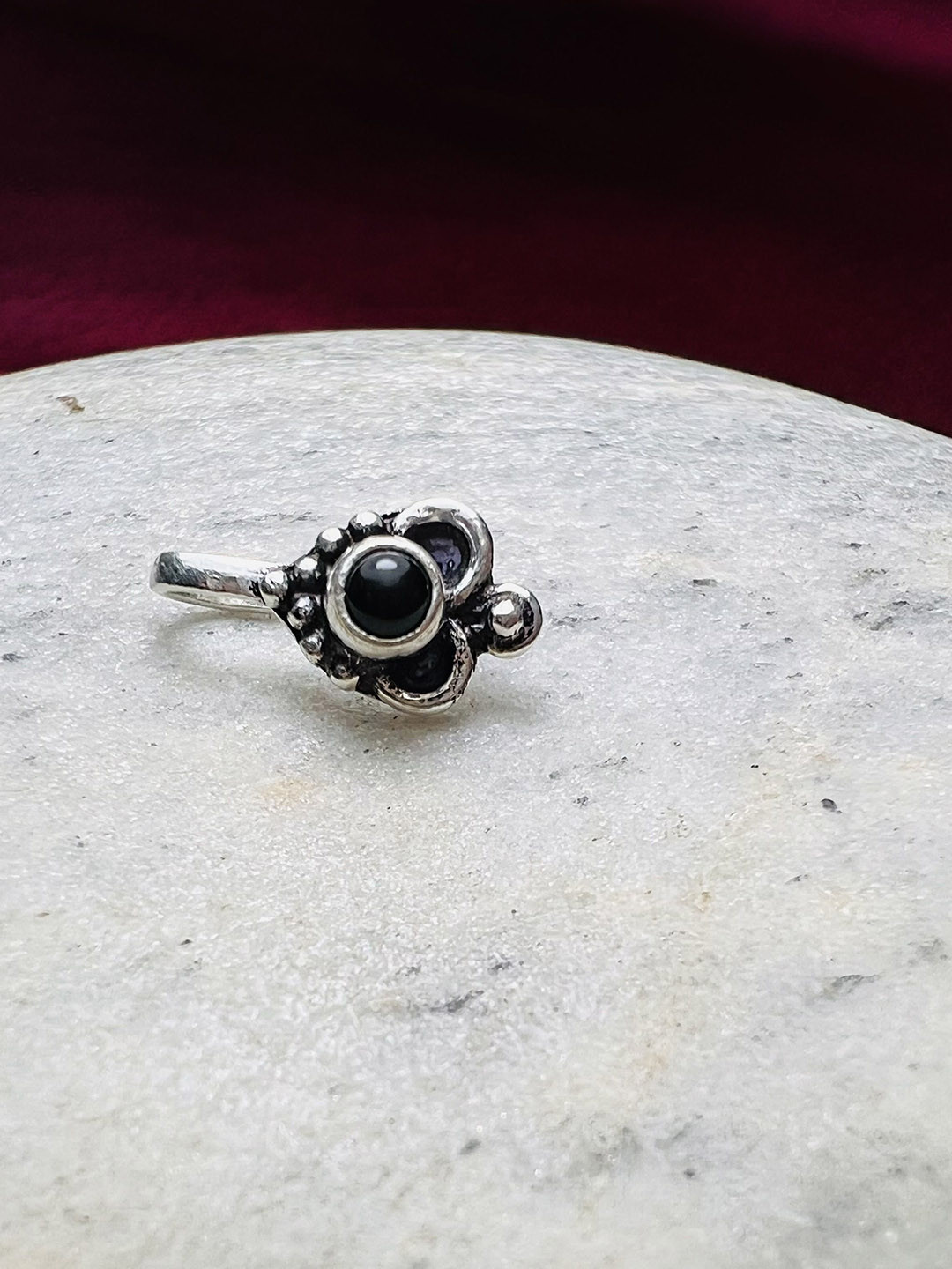 

Arte Jewels Women 92.5 Sterling Silver Stone-Studded Clip-On Septum Nosepin