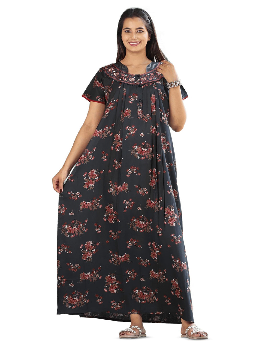 

G4Girl Printed Maxi Nightdress, Grey