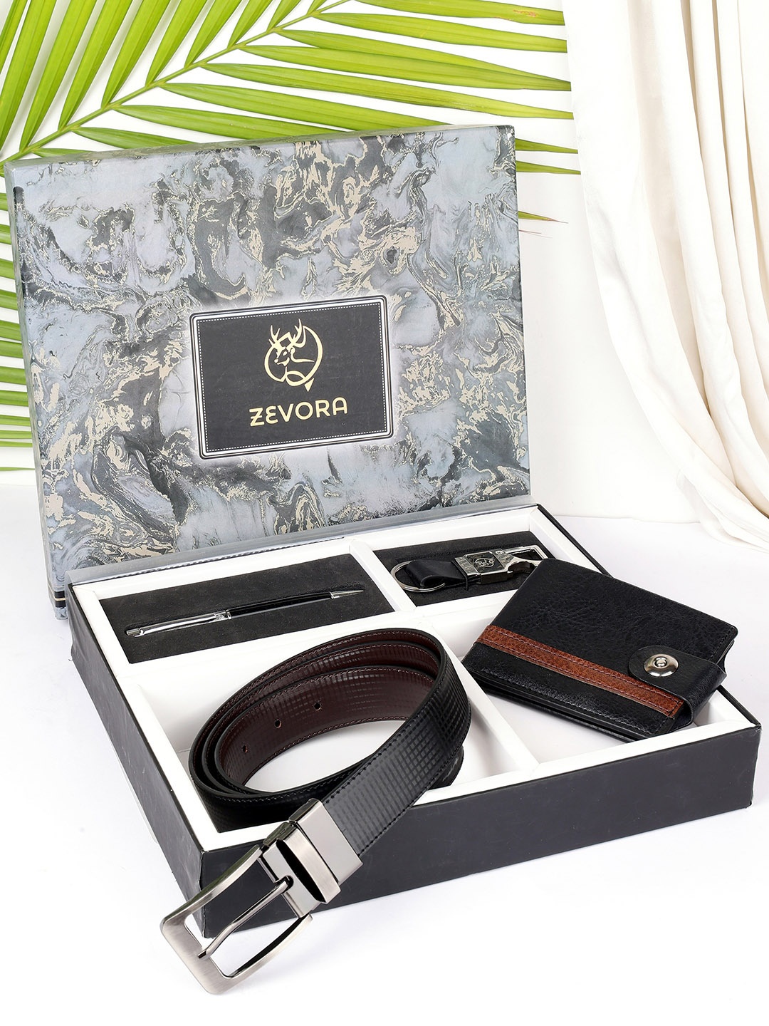 

ZEVORA Men Accessory Gift Set of, Black