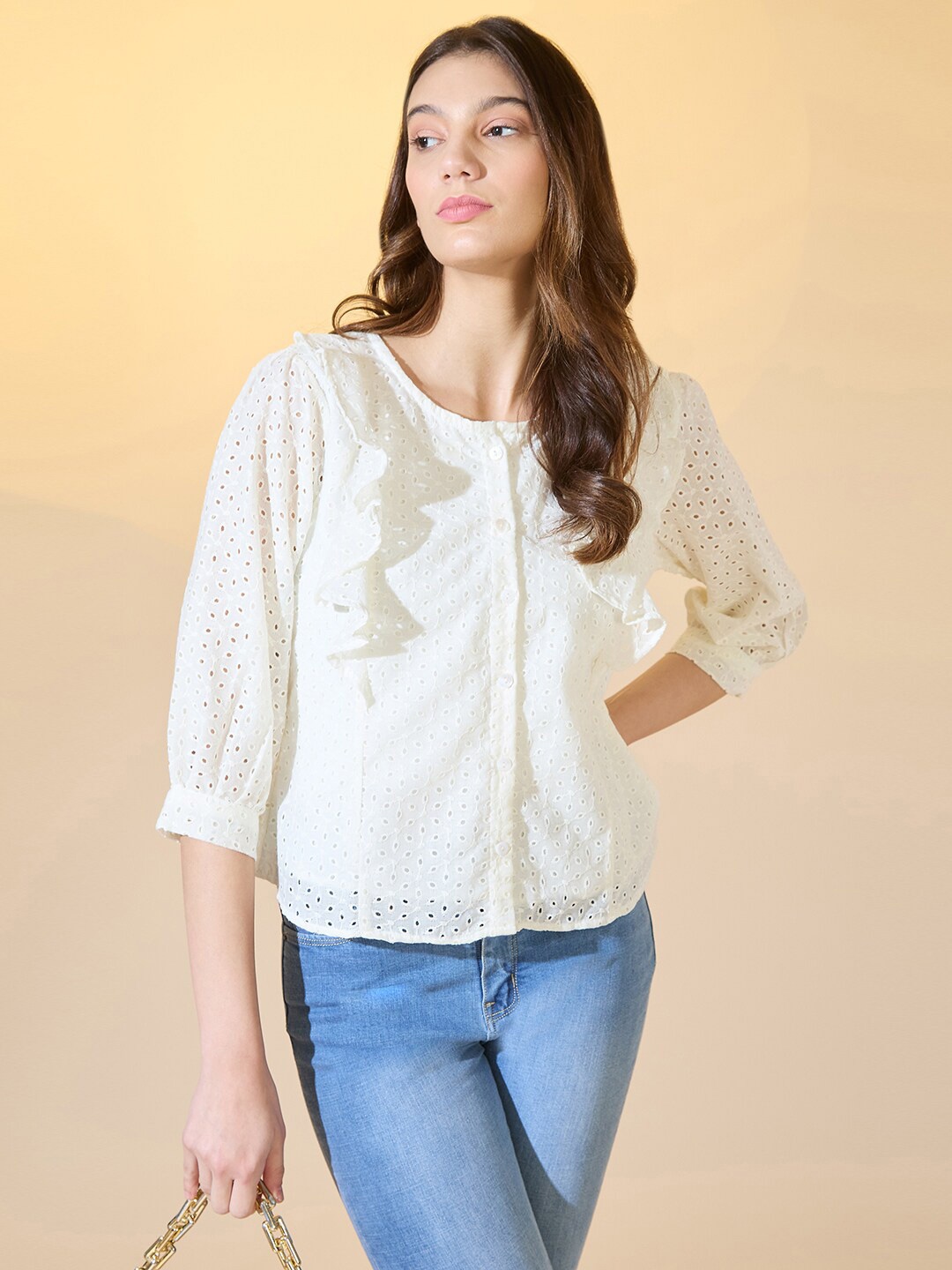 

DressBerry Women Modern Opaque Printed Casual Shirt, White