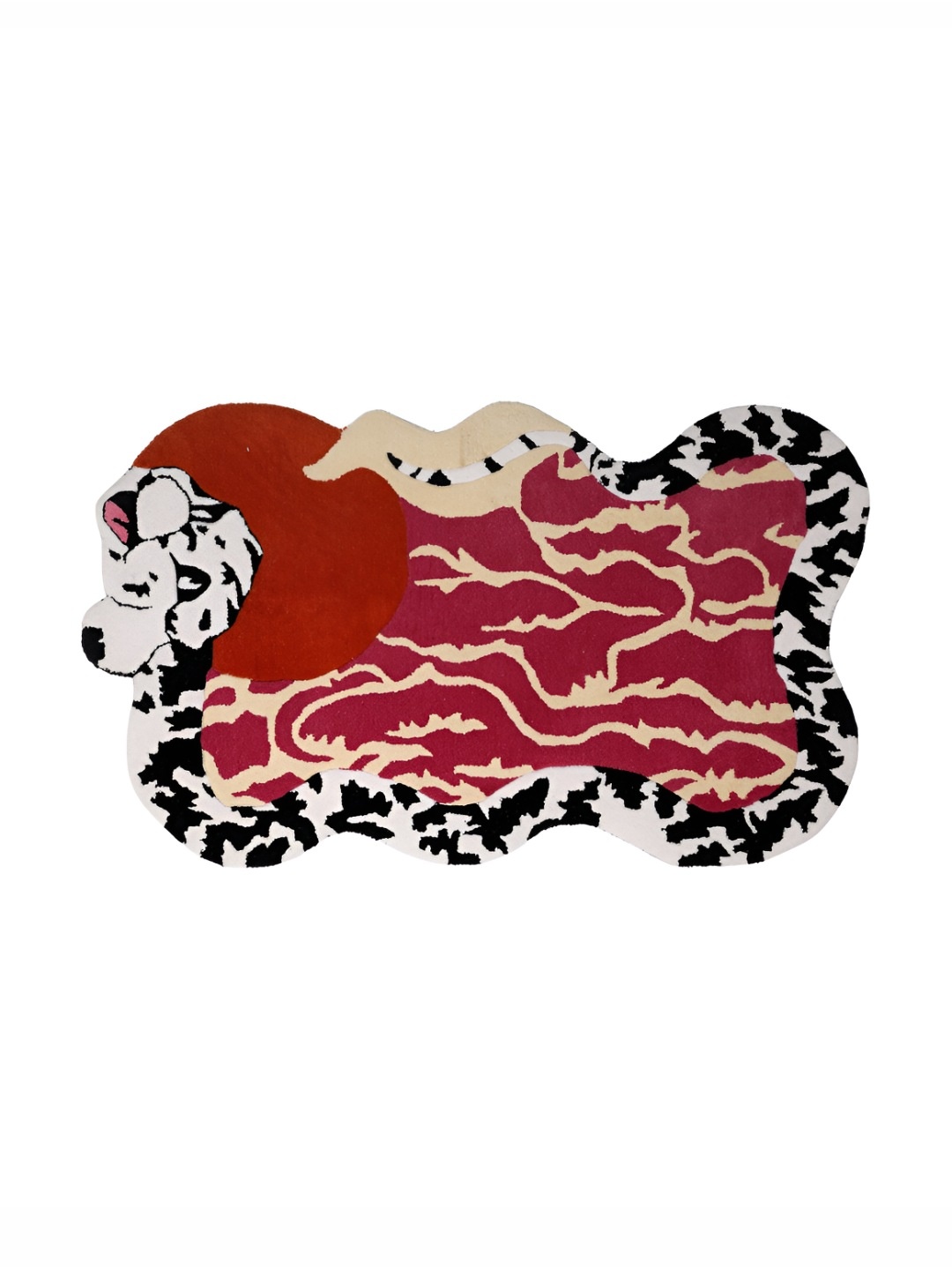 

Exotic India Multicolor Cotton-Wool Tufted Yogic Asana Mat, Maroon