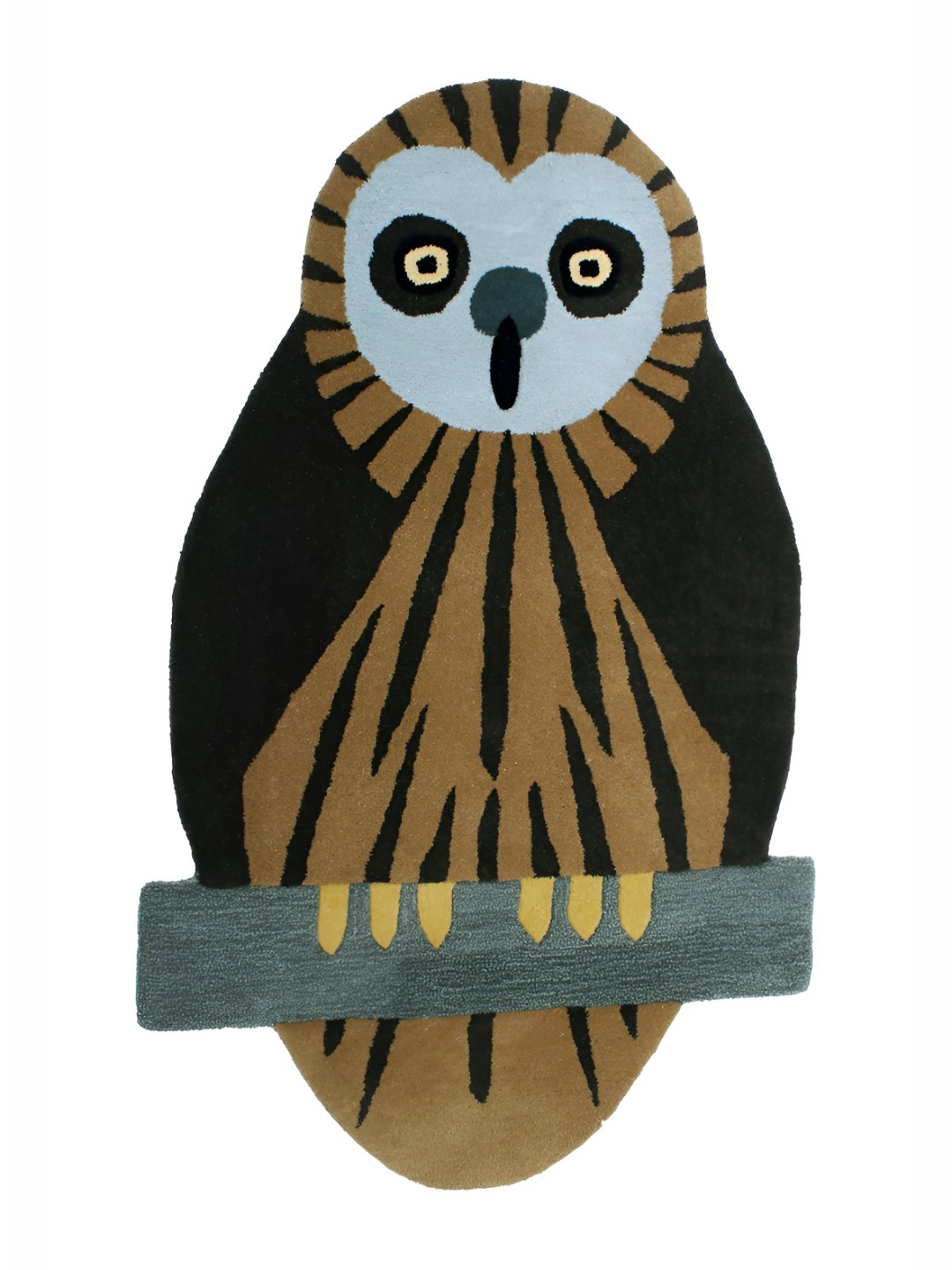 

Exotic India Hot Fudge Wool Owl on A Branch Yogic Asana Mat, Black