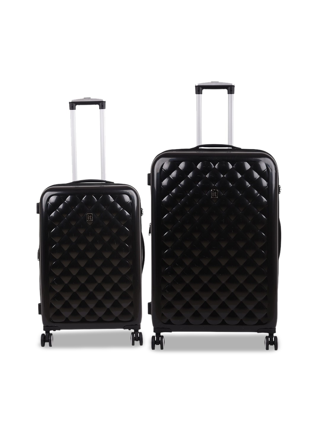 

IT luggage Fashionista Glossy Set Of 2 Hard-Sided Trolley Suitcase, Black