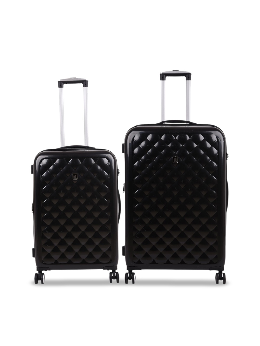 

IT luggage Fashion Glossy Set Of 2 Hard Sided Trolly Bag, Black