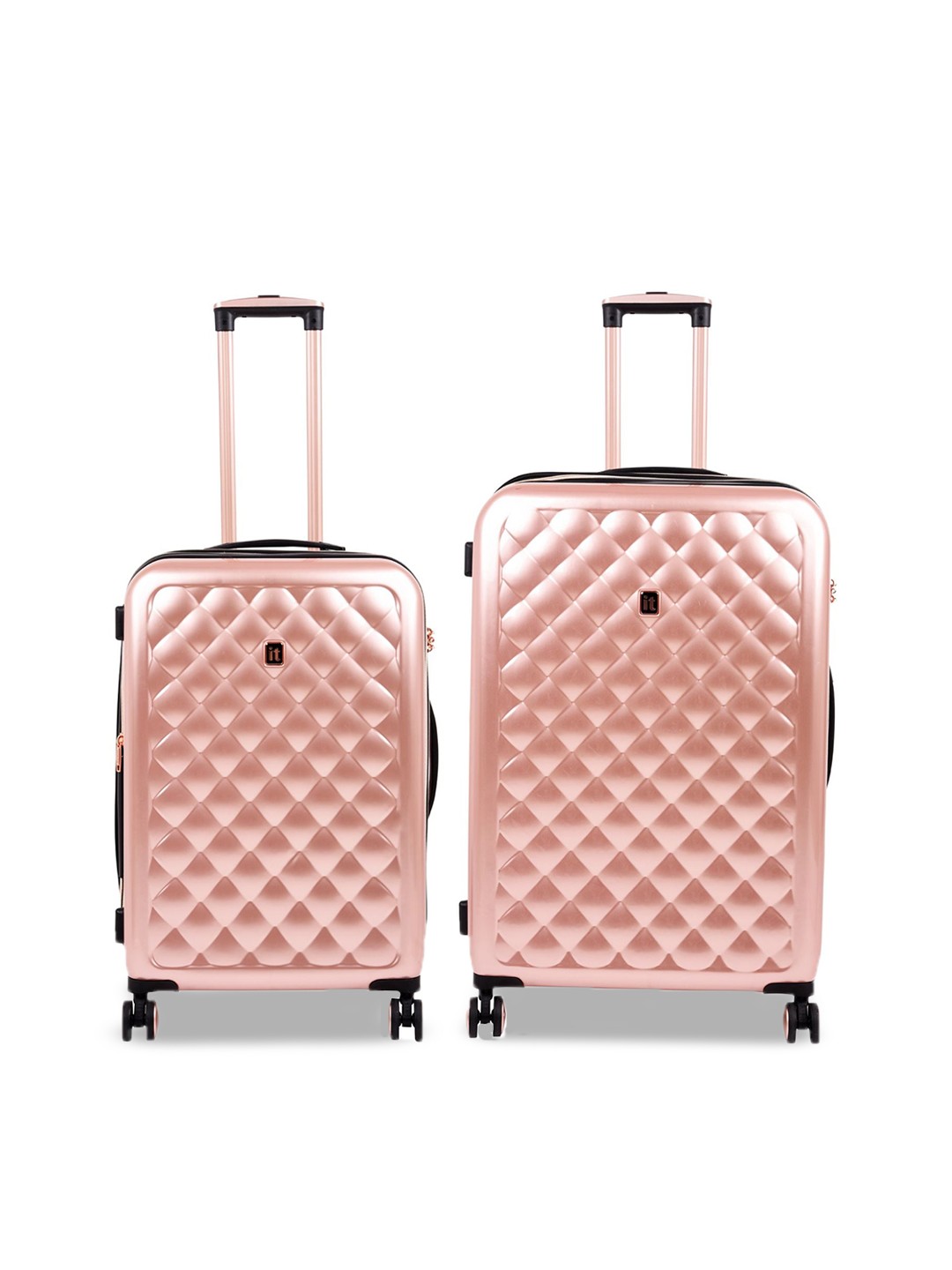 

IT luggage Fashion Glossy Set Of 2 Hard Sided Trolly Bag, Rose gold