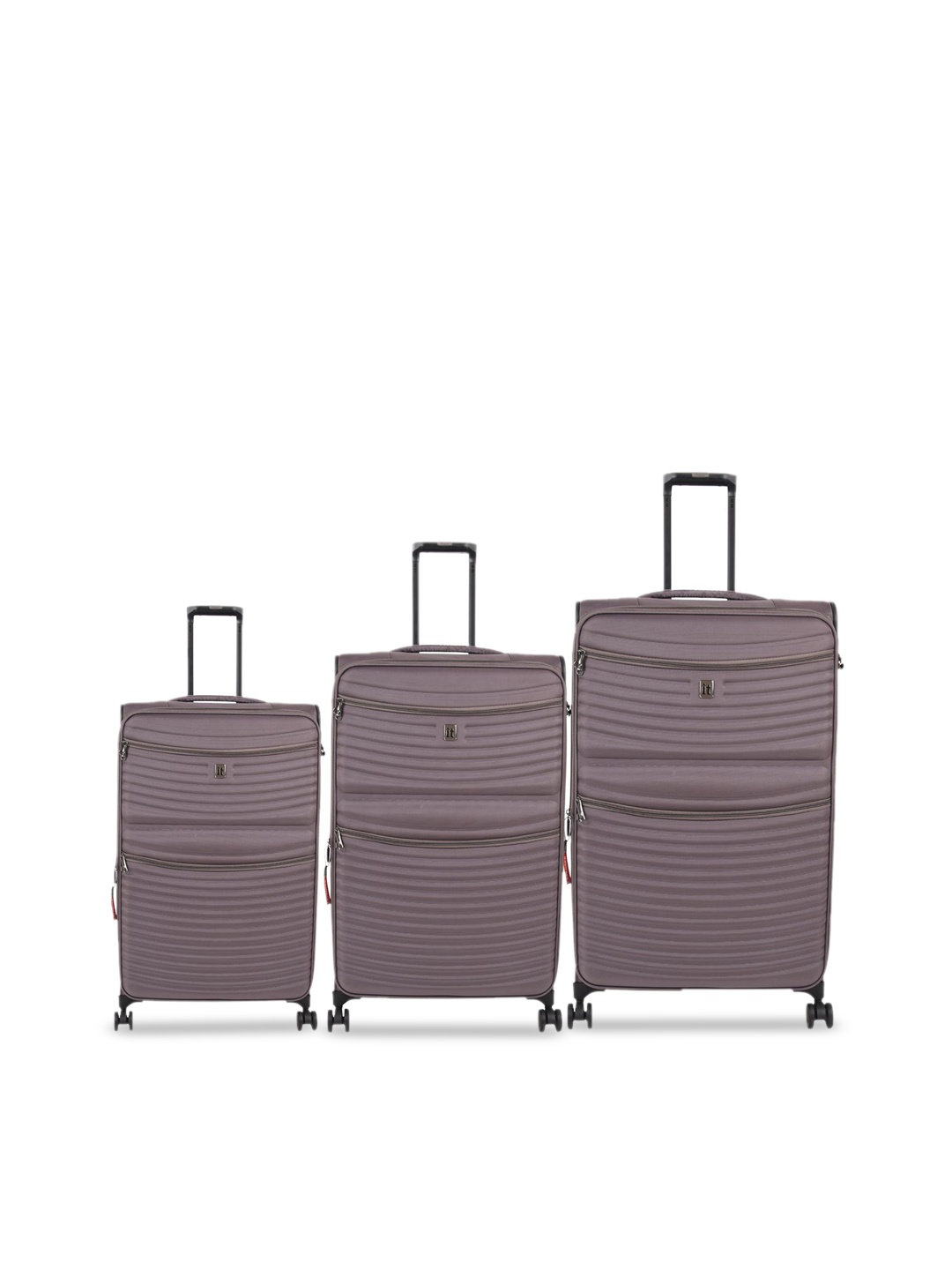 

IT luggage Precursor Set Of 3 Soft -Sided Trolley Bags, Grey