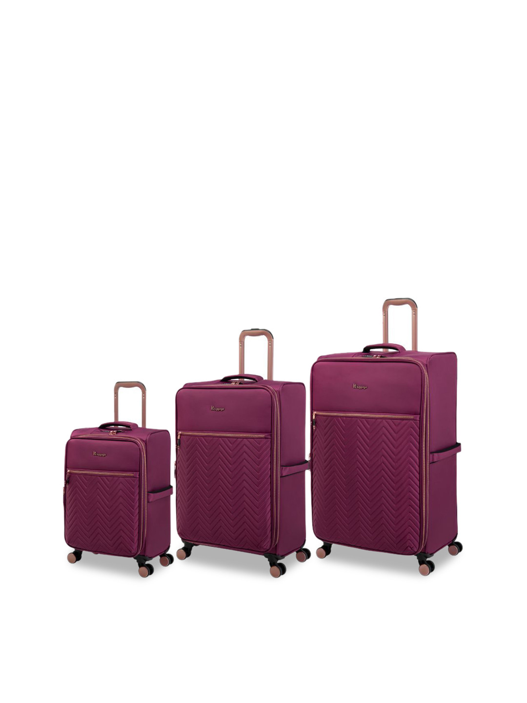 

IT luggage Bewitching Set Of 3 Soft Sided Trolley Bag Trolley Bag, Purple