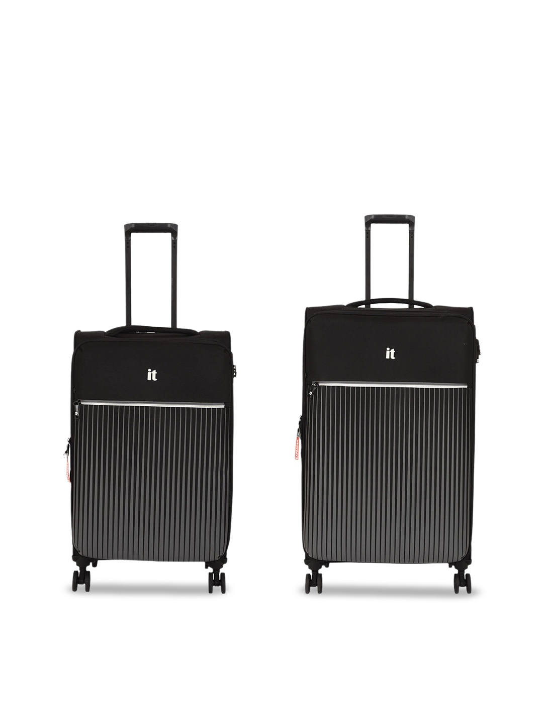 

IT luggage The Lite Set Of2 Soft Sided Trolly Bags, Black