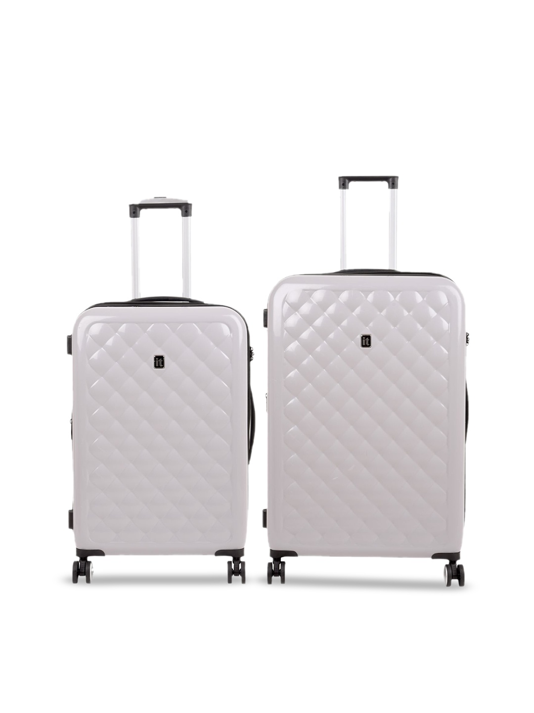 

IT luggage Set Of 2 Textured Hard-Sided Trolley Bags, Grey