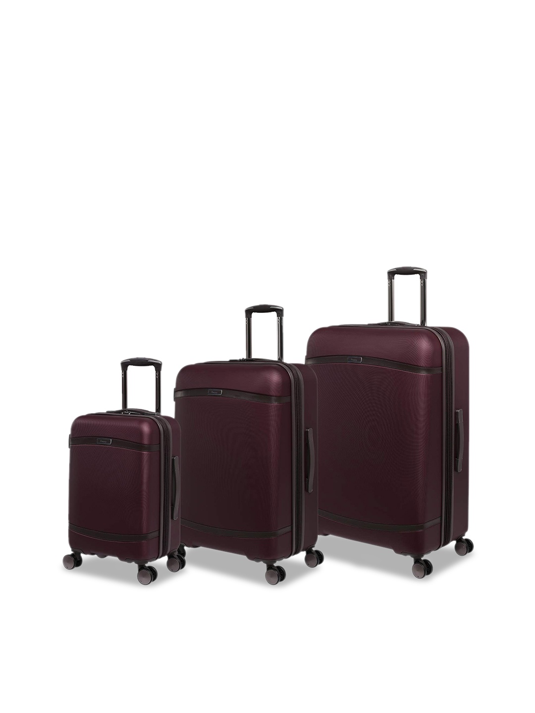 

IT luggage Quaint Set Of 3 Hard Sided Trolly Bags, Burgundy