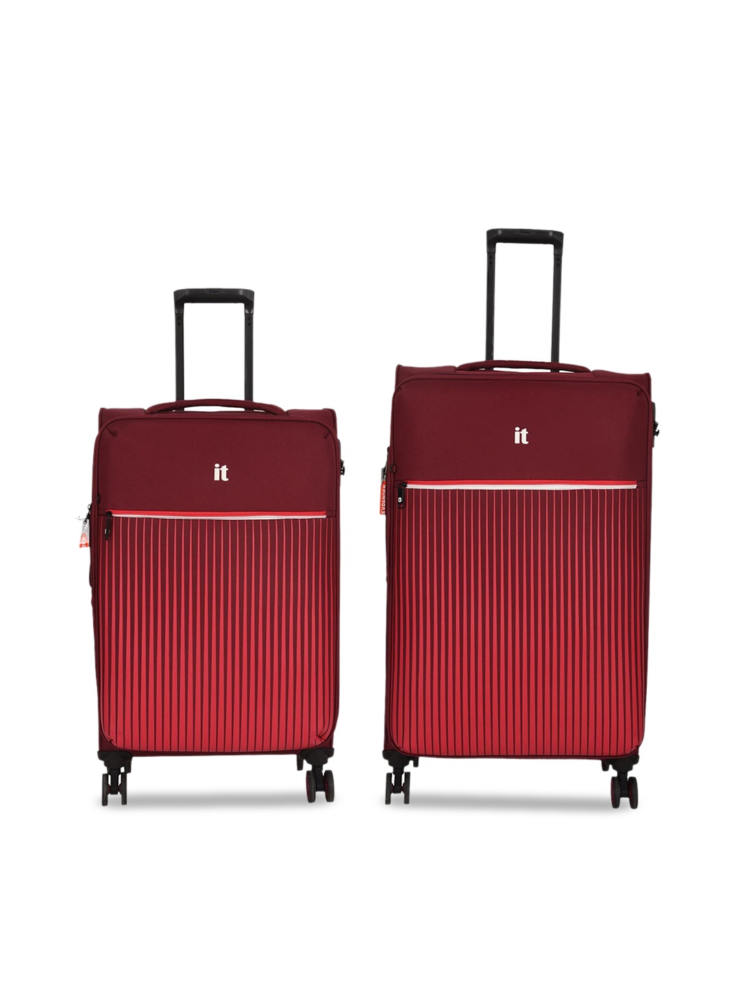 

IT luggage The Lite Set Of 2 Soft Sided Trolly Bags, Red