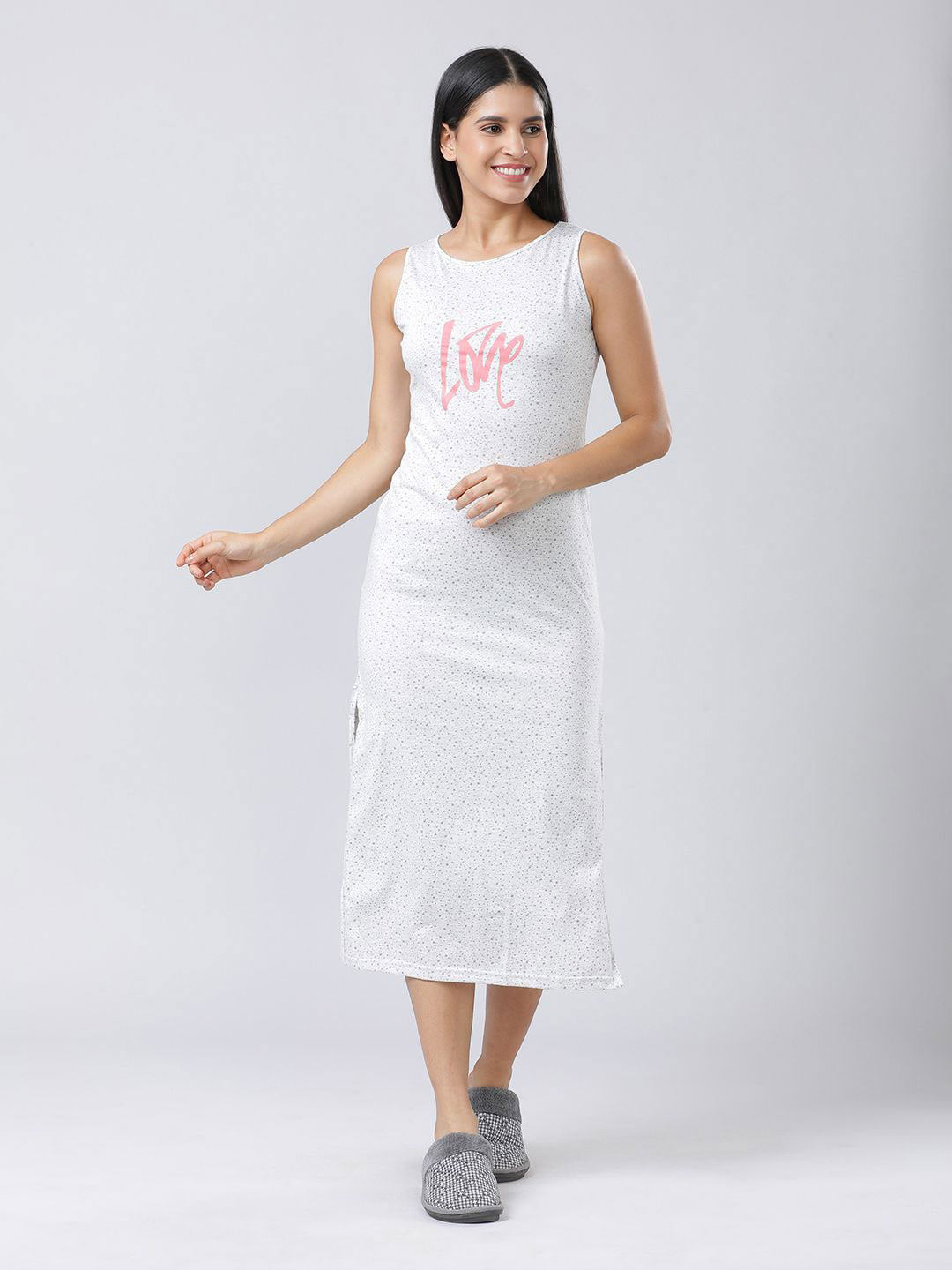 

Lovable Sport Printed Nightdress, Off white