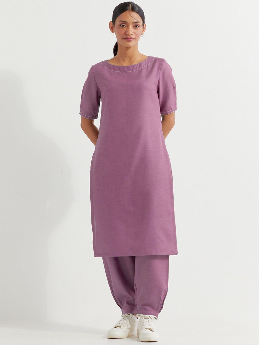 

THE INDIAN CAUSE Kurta & Trouser Co-Ords, Purple