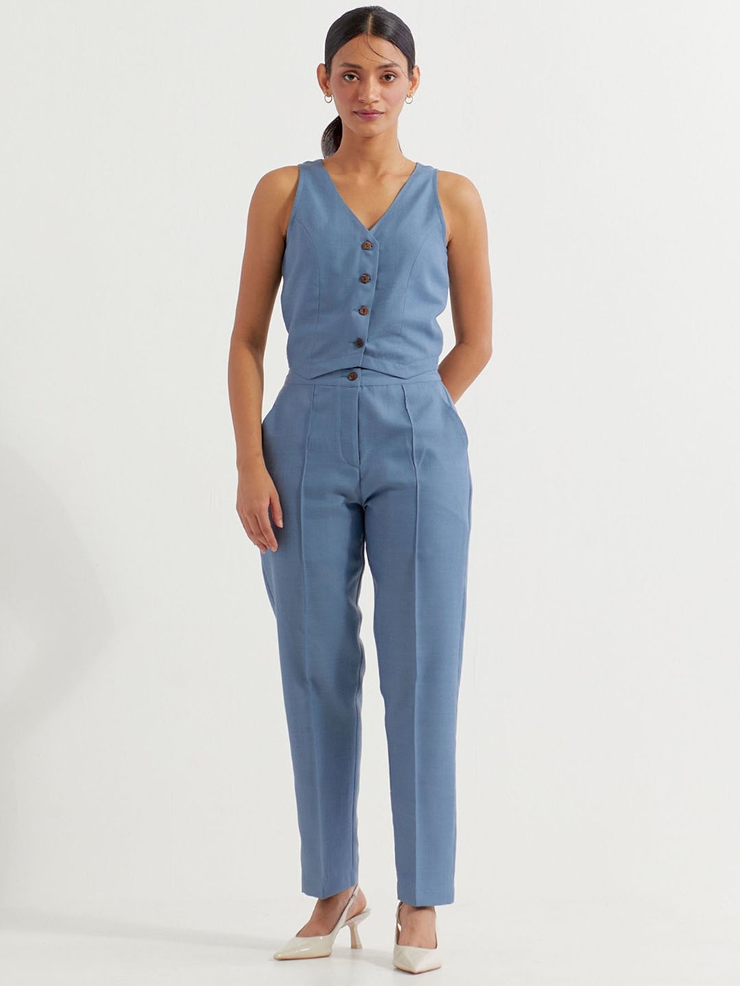 

THE INDIAN CAUSE Vest & Trousers Co-Ord, Blue