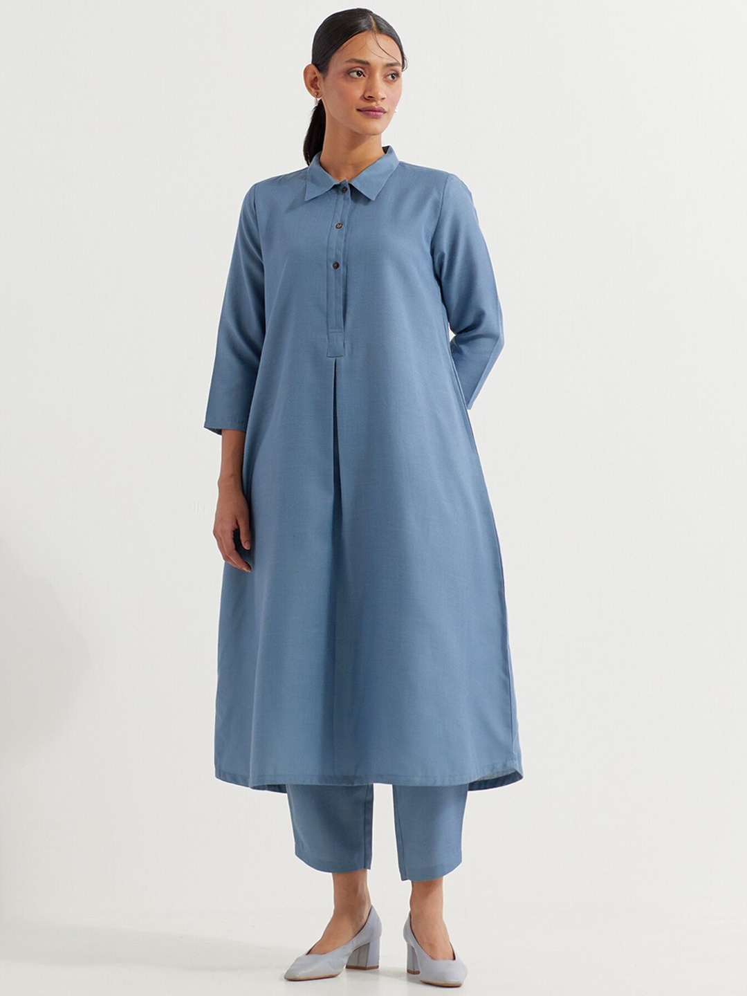 

THE INDIAN CAUSE Kurta & Trouser Co-Ords, Blue