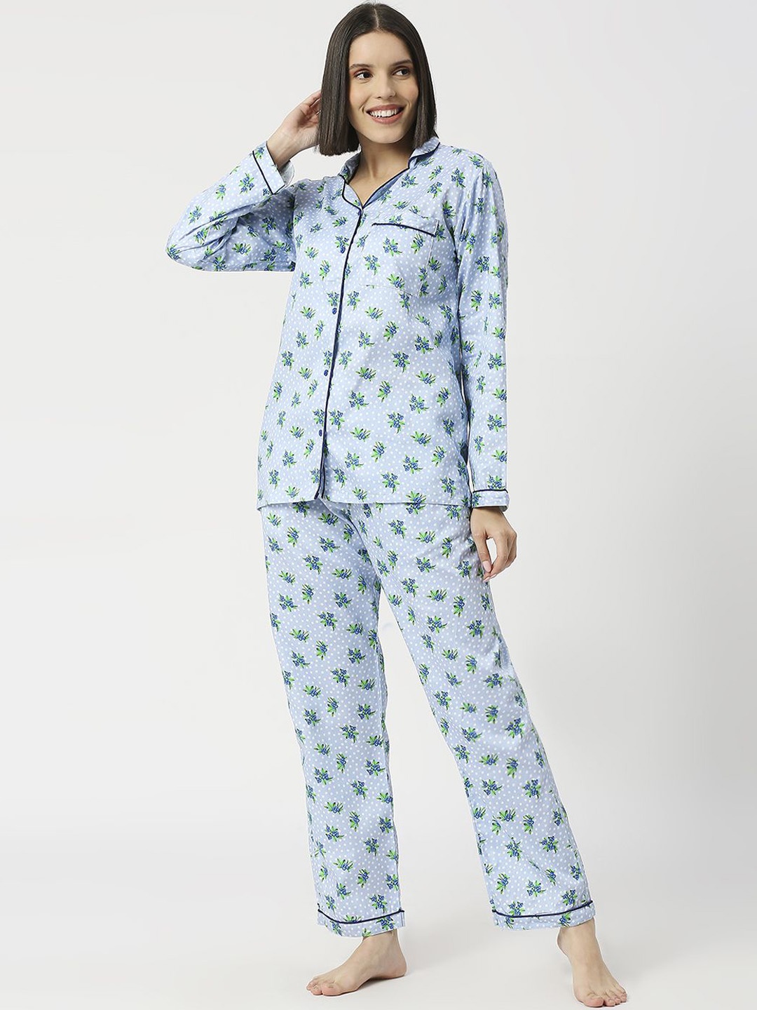 

Pyjama Party Women Printed Night suit PJP_CS_148, Blue