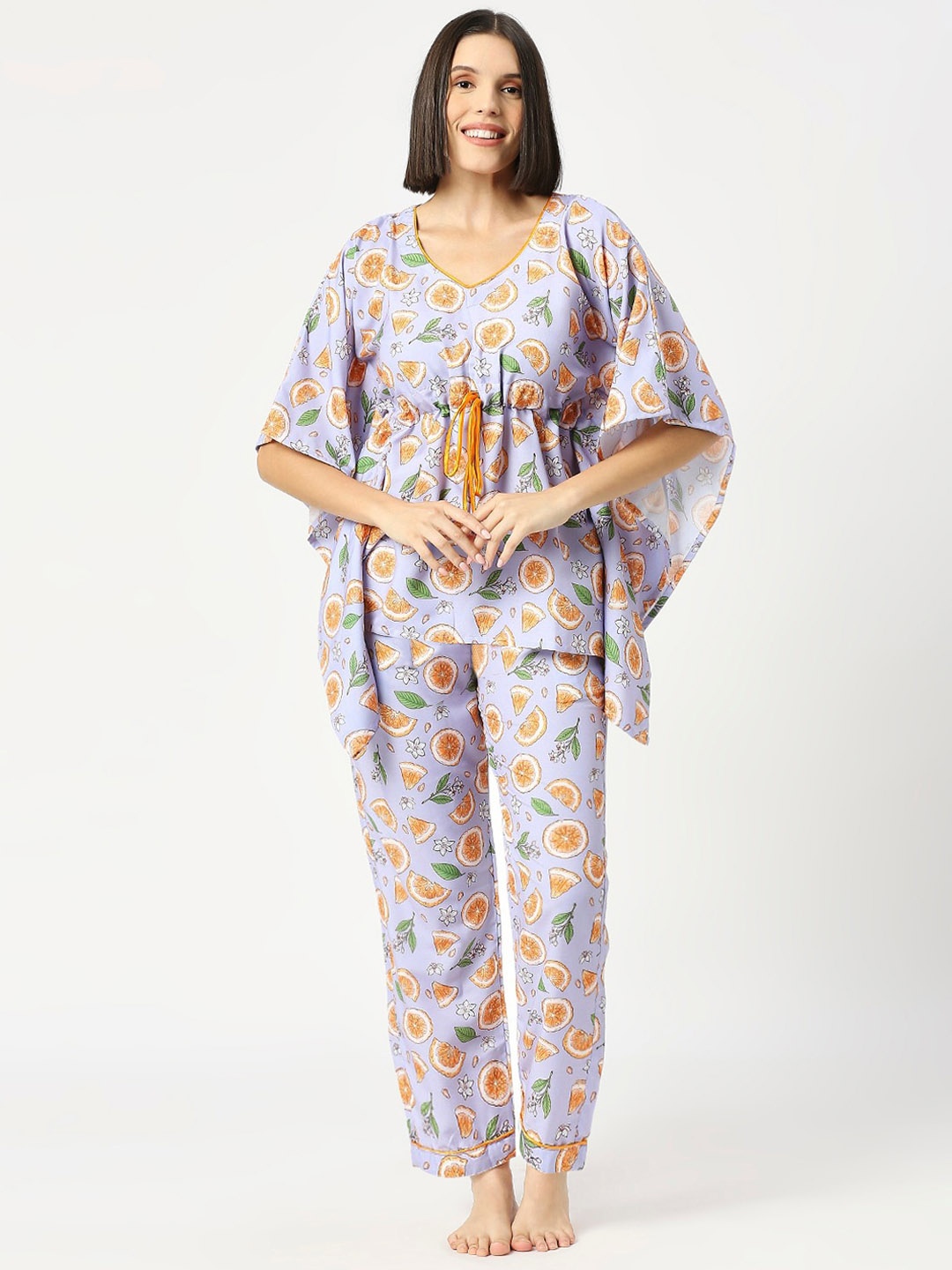 

Pyjama Party Women Printed Night suit, Purple