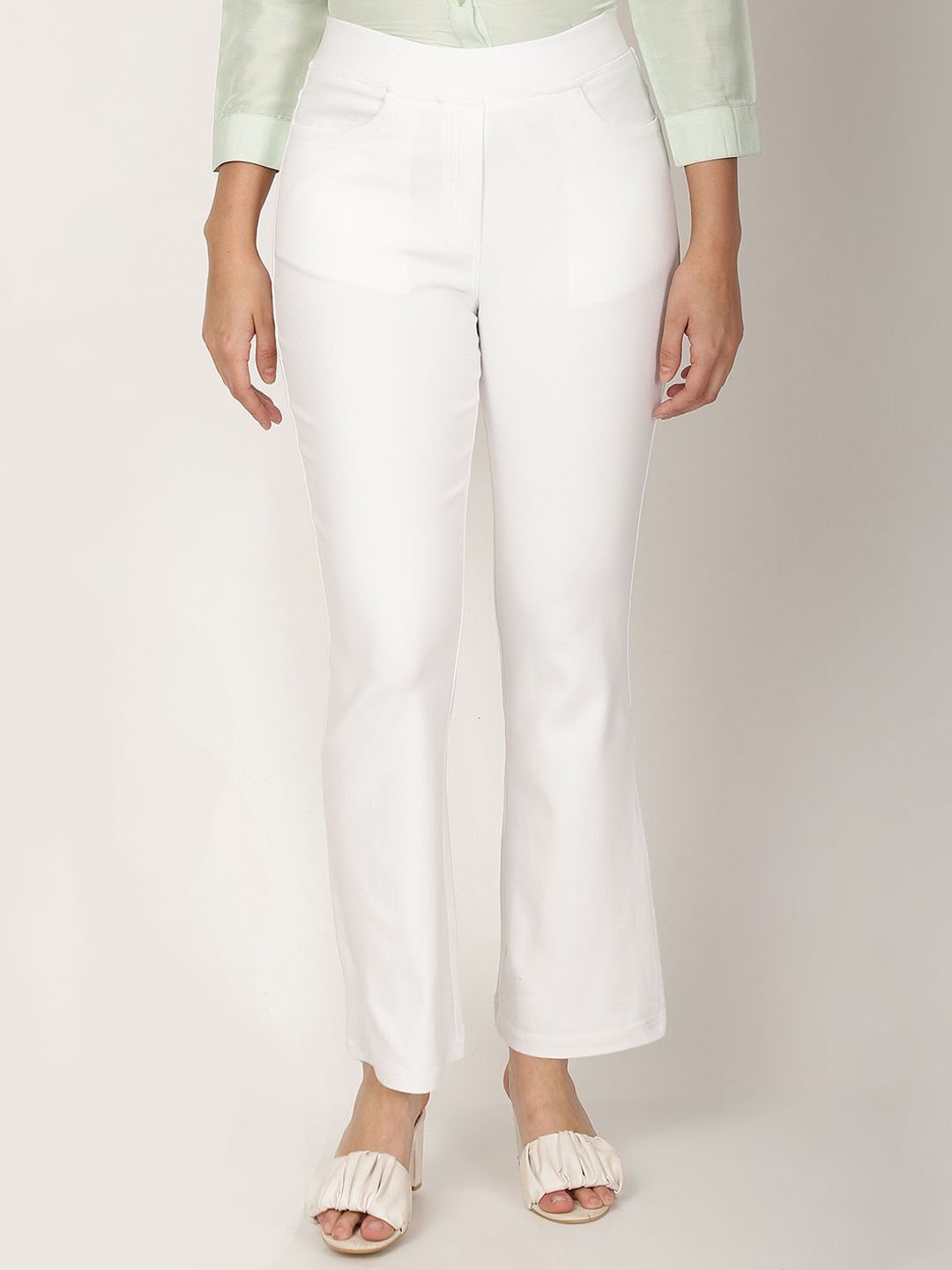 

FUTURO Women Smart Mid-Rise Trousers, White