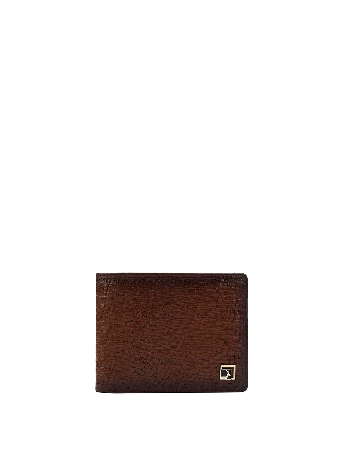 

Da Milano Men Textured Leather Two Fold Wallet, Brown