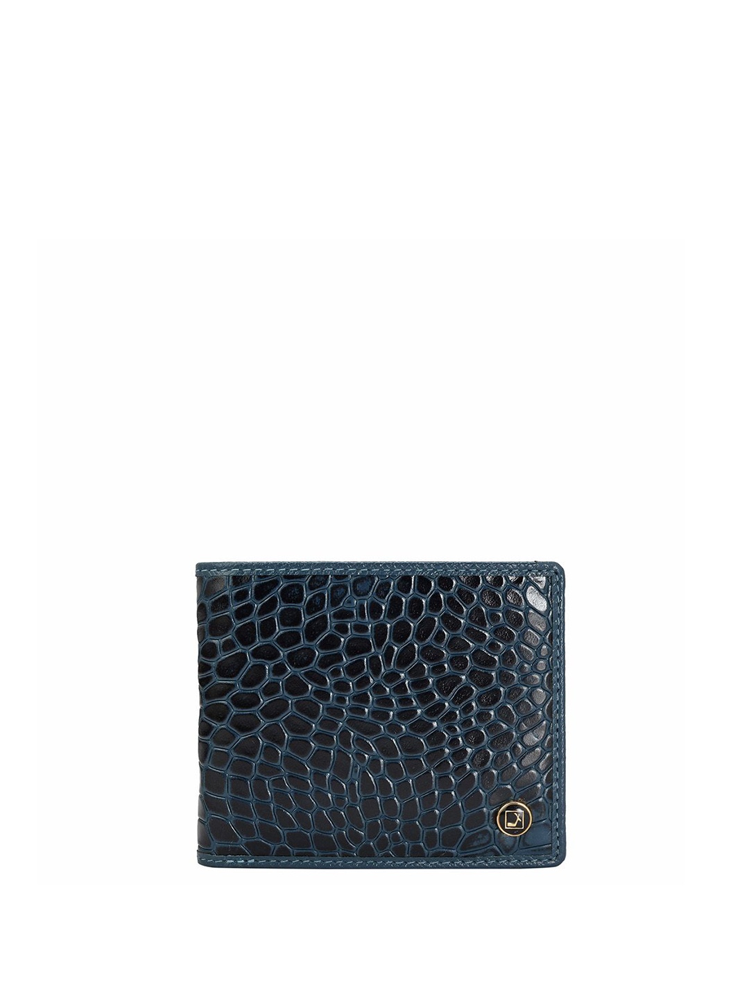 

Da Milano Men Textured Leather Two Fold Wallet, Blue
