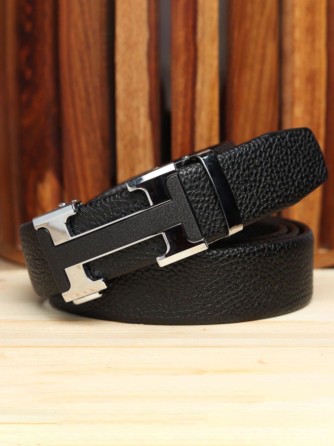 

Kastner Men Solid Slider Buckle Formal Belt, Black
