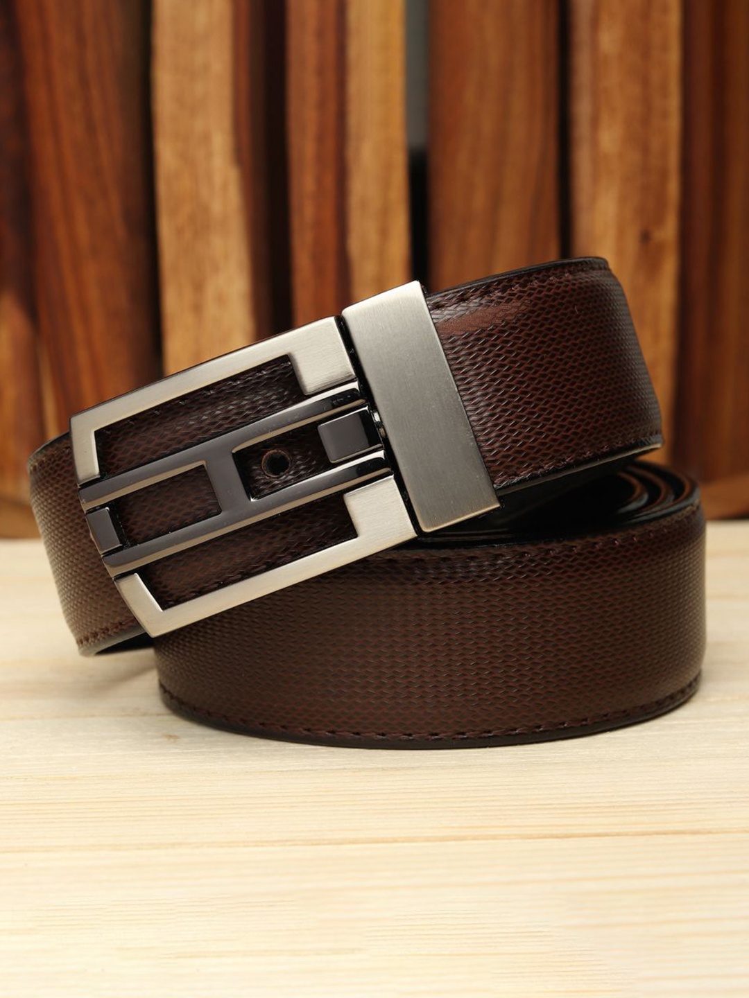 

Kastner Men Solid Push Pin Reversible Formal Belt, Brown