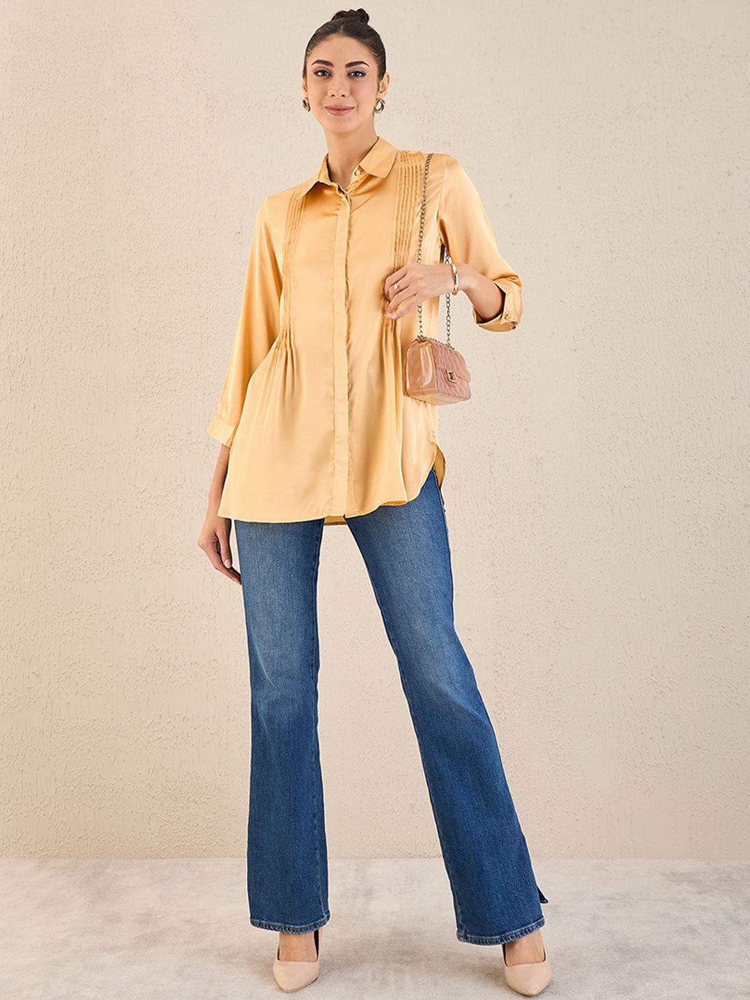 

First Resort by Ramola Bachchan Women Classic Opaque Formal Shirt, Yellow