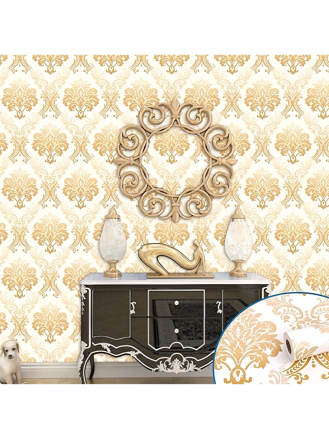

HOMEMATES Beige Printed Waterproof Wall Sticker