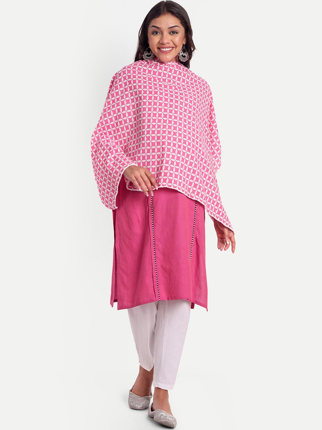 

THOTTIL Printed Cotton Breathable Nursing cover, Pink