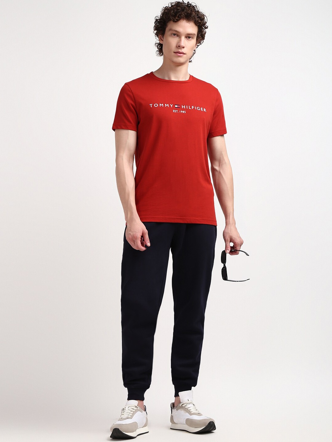 

Tommy Hilfiger Men Typography Printed Round Neck T-shirt, Red