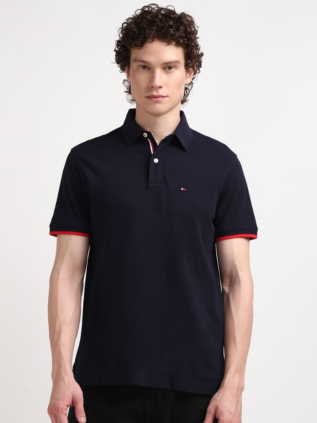 

Tommy Hilfiger Men Polo Collar Cotton T-shirt, Navy blue