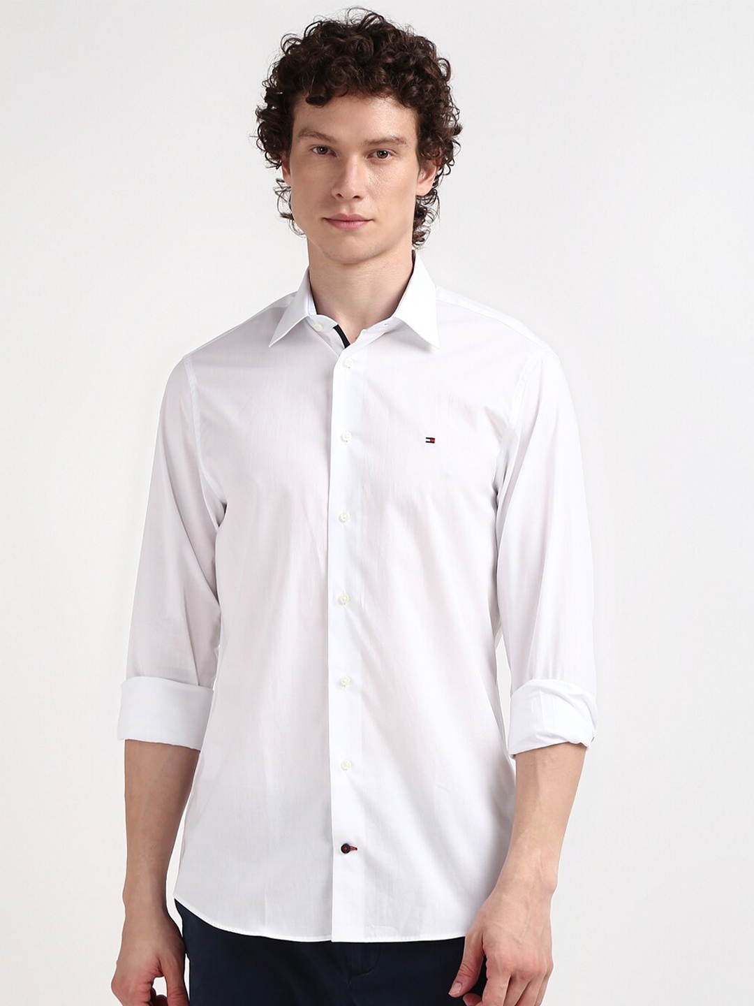 

Tommy Hilfiger Men Solid Cotton Casual Shirt, White