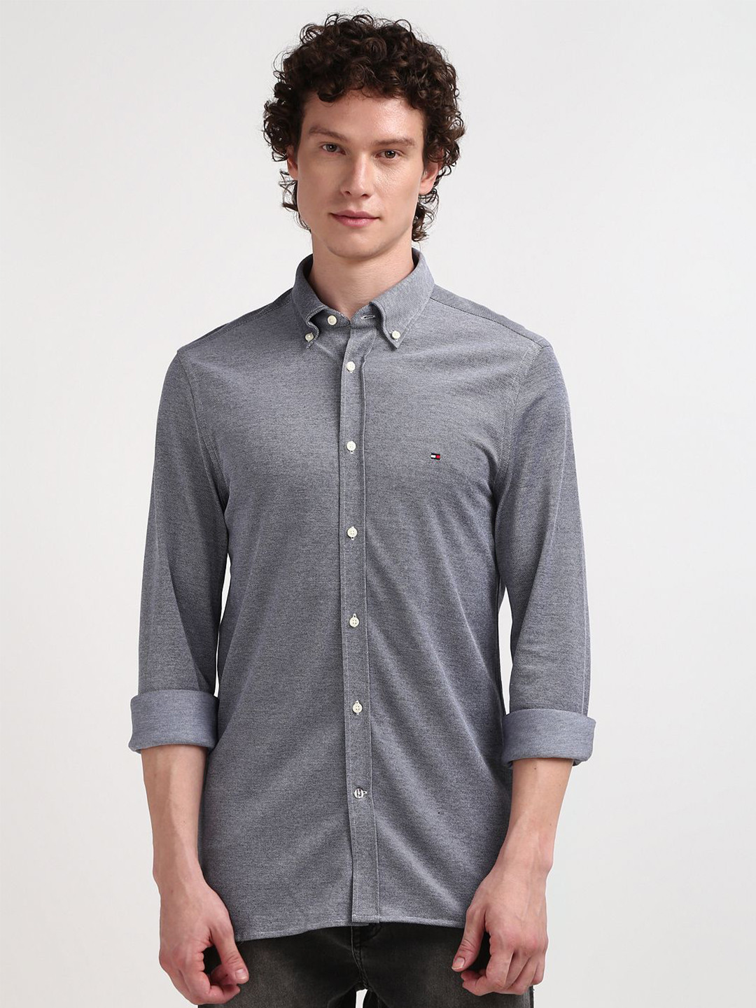

Tommy Hilfiger Men Opaque Solid Casual Shirt, Grey